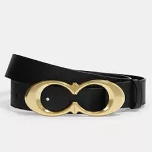 Coach Black and Gold Infinity Belt